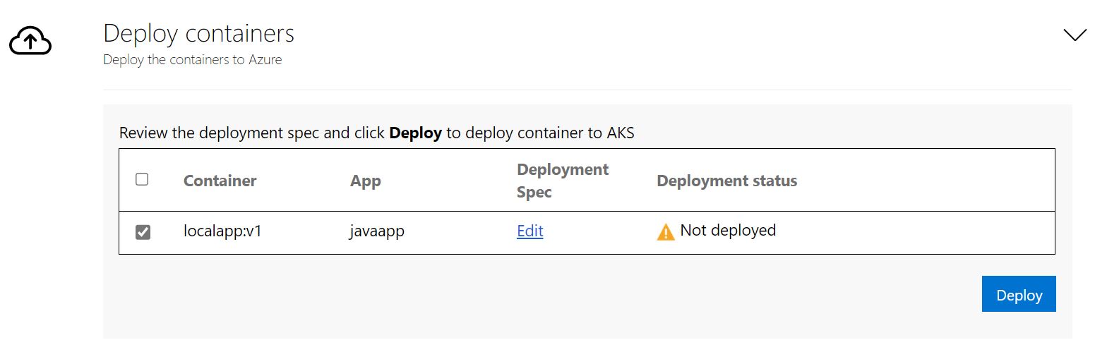 Screenshot for app deployment configuration.