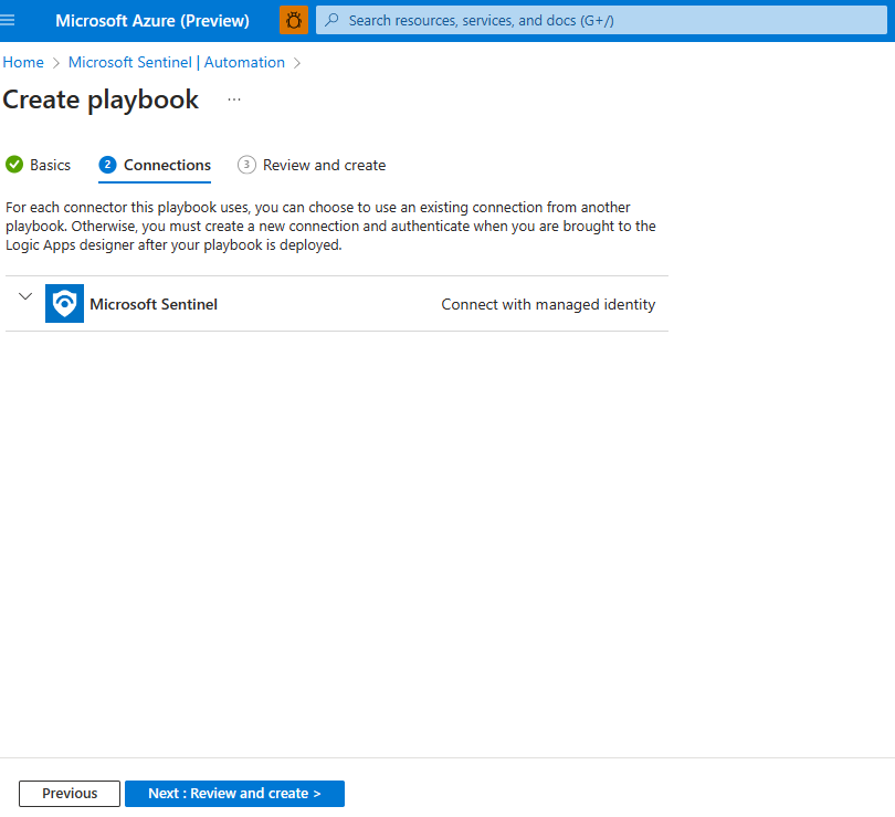 Screenshot of creating a new playbook with an incident trigger.