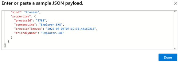 Screenshot of the second part of the pasted sample payload.