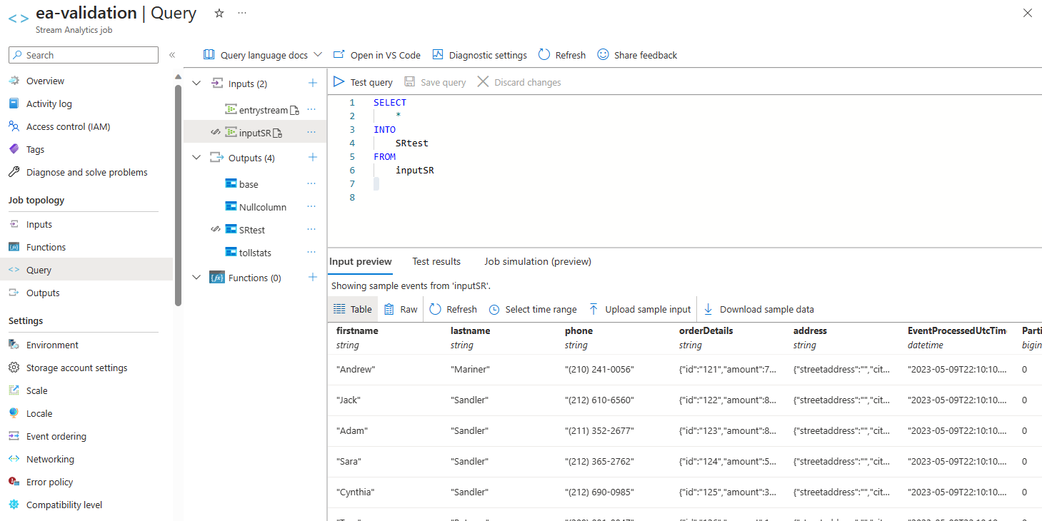 Screenshot showing the Preview input page.
