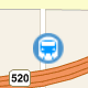 e1304c66-6e00-4b81-8534-847b9329cc34 Image that shows a circle with a front-facing blue bus within it as the pushpin icon style