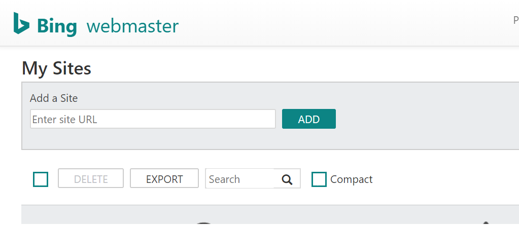 Image of Add Site text field