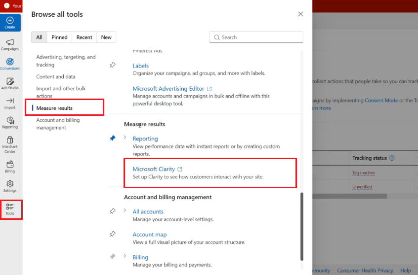 Clarity in Measure results of Ads portal.