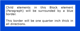 Screenshot: Blue, 1/4inch border around Block Screenshot: Blue, 1/4inch border around Block