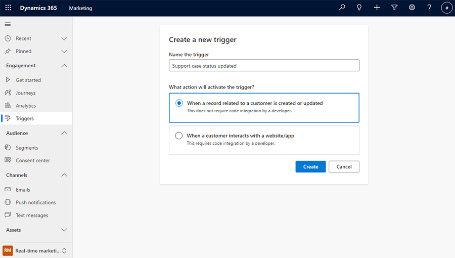Create a new trigger screenshot Create a new trigger screenshot.