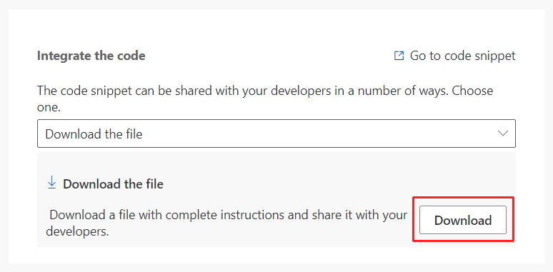 Setup code snippet download Setup code snippet download.