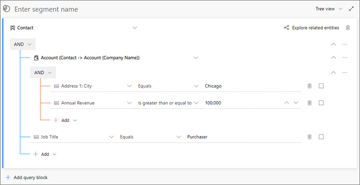 Add contact filters as needed.