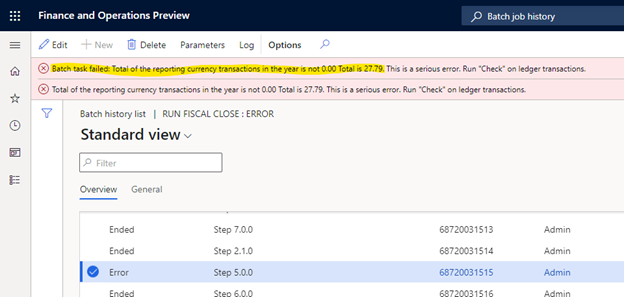 Screenshot of the Reverse marked transactions option on the Ledger settlement page.