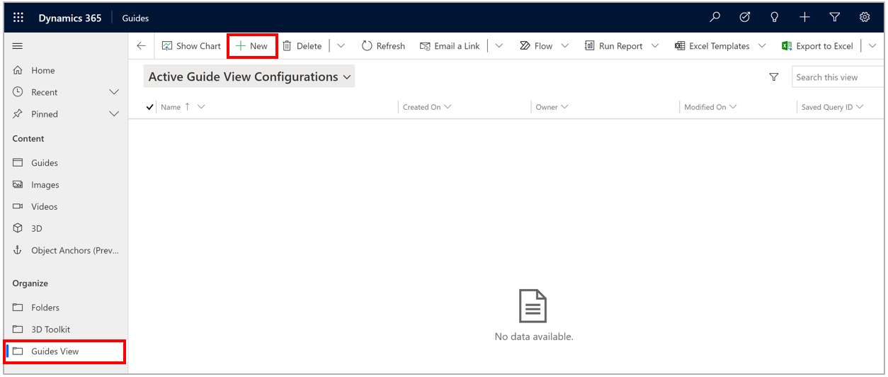 Create a Guides view record Create a Guides view record.