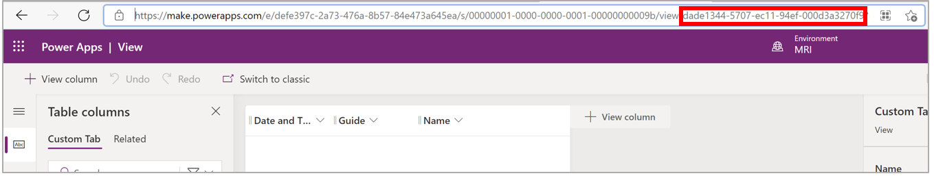 Saved query record ID at the end of the page URL Saved query record ID at the end of the page URL.