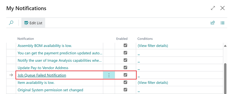 Job Queue Failed Notification in My notifications page Job Queue Failed Notification in My notifications page