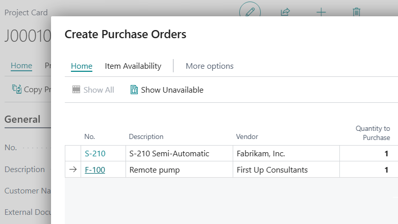 Create Purchase Order Create Purchase Order