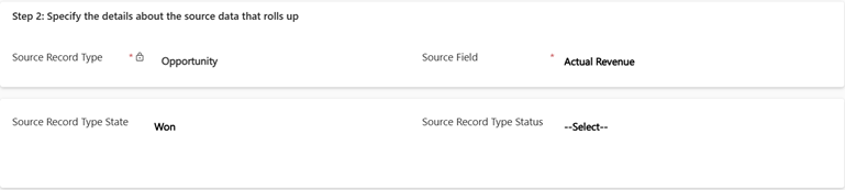 Rollup fields tab