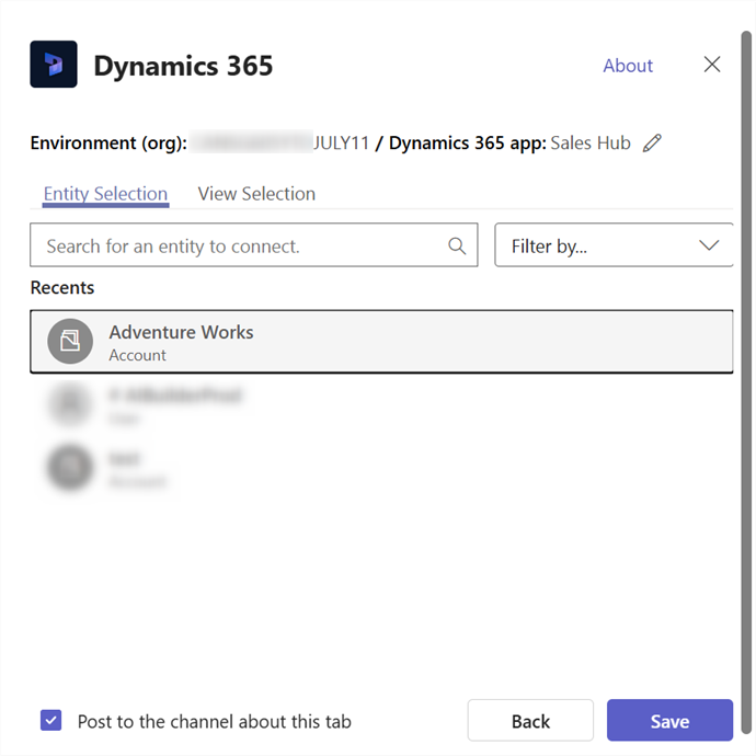 Add Dynamics 365 appsTeam channel Add Dynamics 365 appsTeam channel.