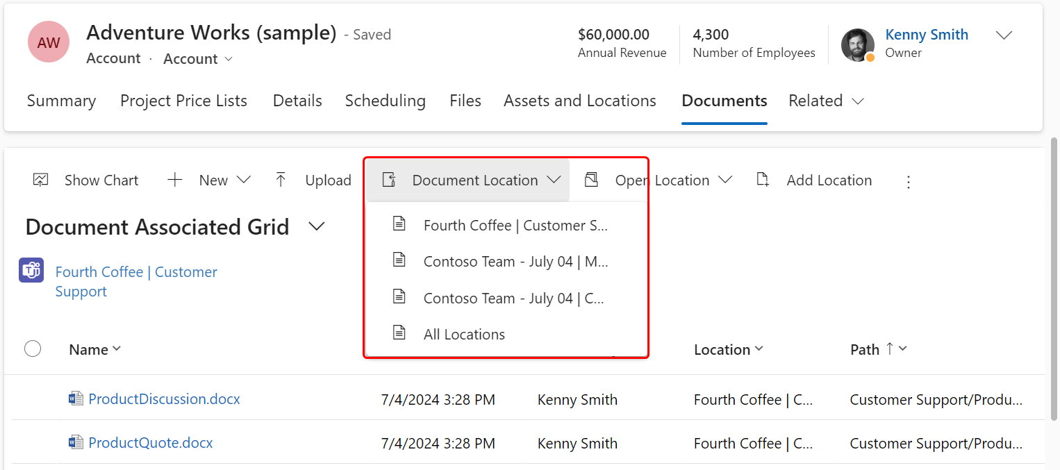 Change document location Change document location.