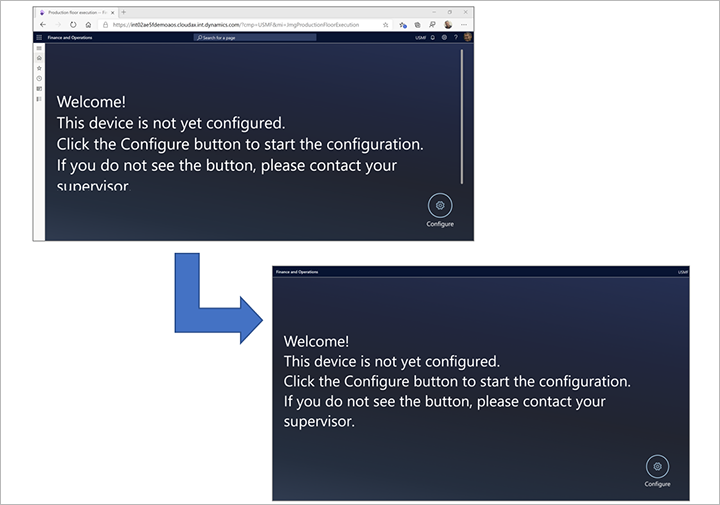 Standard vs. full-screen interface Standard vs. full-screen interface.