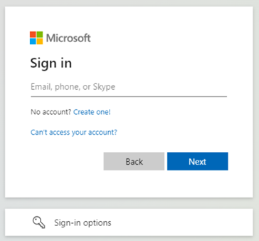 Screenshot of the sign in to Microsoft prompt.