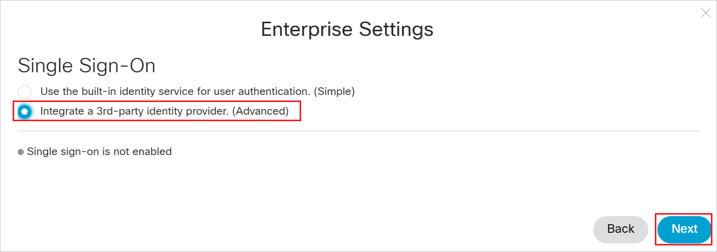 Screenshot shows Integrate a 3rd-party identity provider.