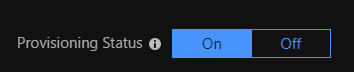 Screenshot of the Provisioning Status option set to On.