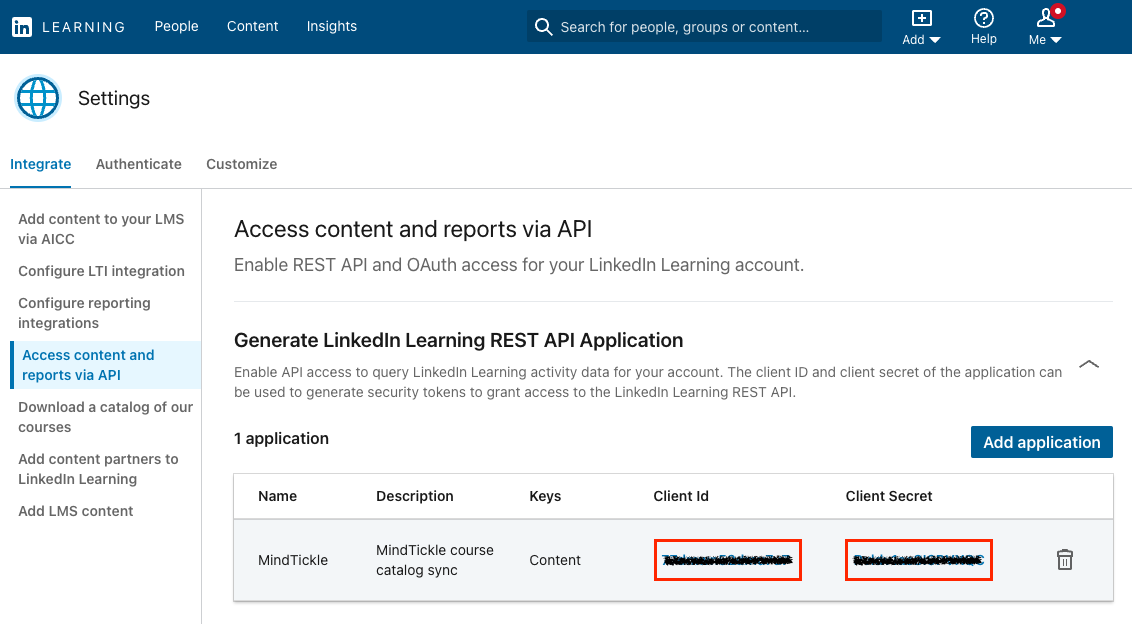 Copy API keys