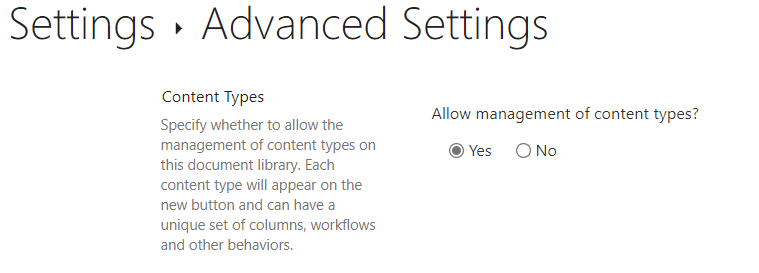 document library settings