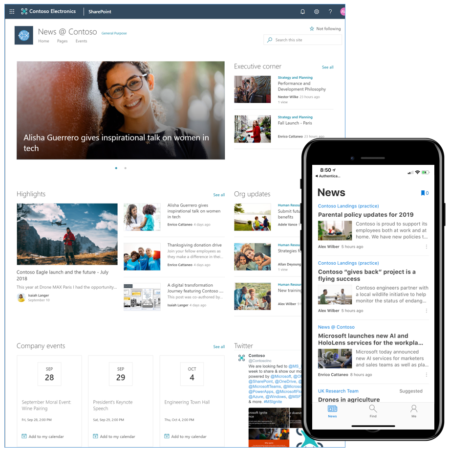 SharePoint News across devices
