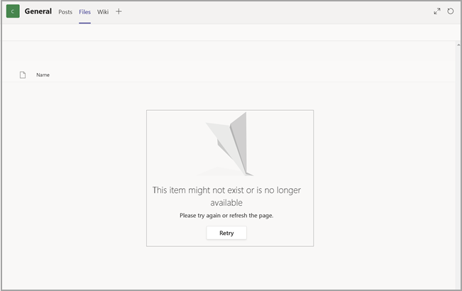 The item not found message.