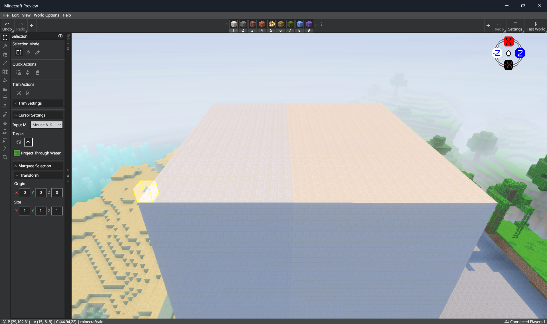Select a corner block