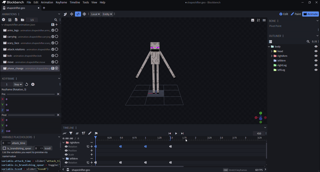 Shapeshifter Animation