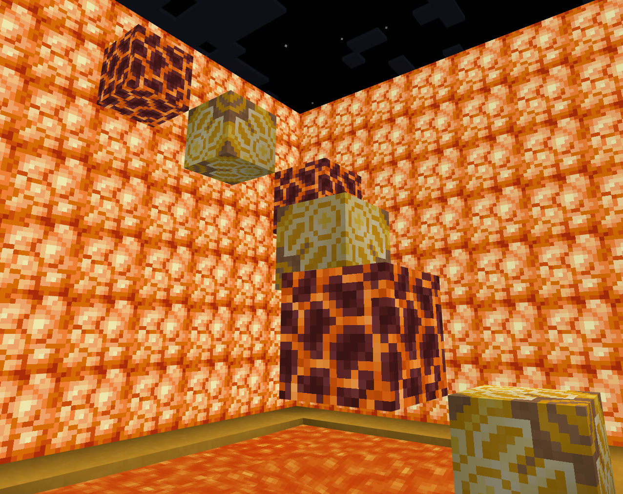 A volcano themed block mechanics challenge