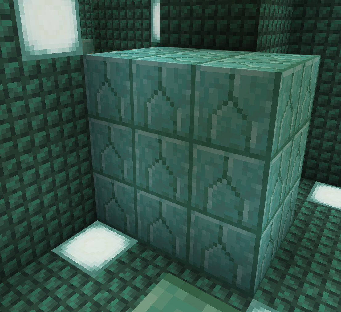 The sample parkour map's 2-block gap, one block up jumping challenge