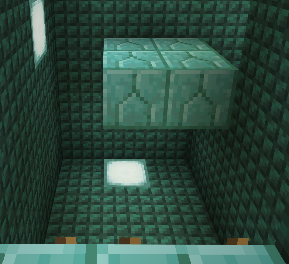 The sample parkour map's 3-block gap jumping challenge