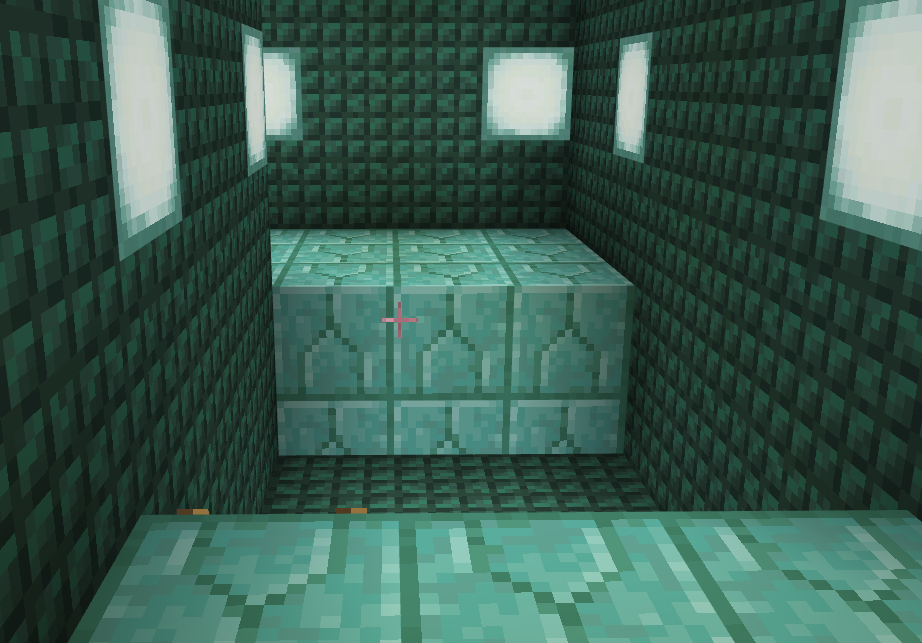 The sample parkour map's 4-block gap jumping challenge