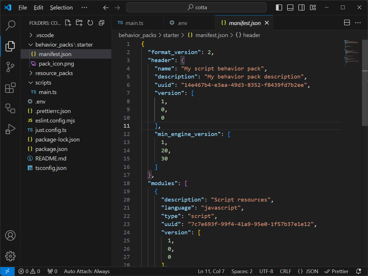 Editing Manifest JSON