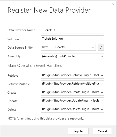 Register data provider Register data provider.