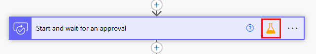 Screenshot of an action in the Power Automate classic designer showing a beaker icon.