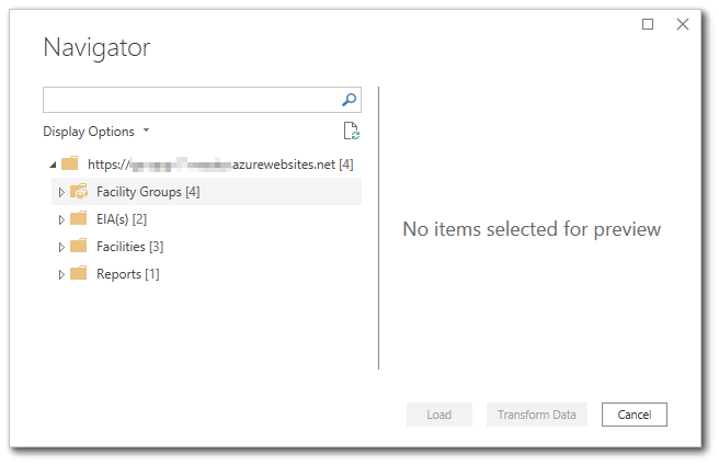 Screenshot of the Navigator dialog where you select the data set.