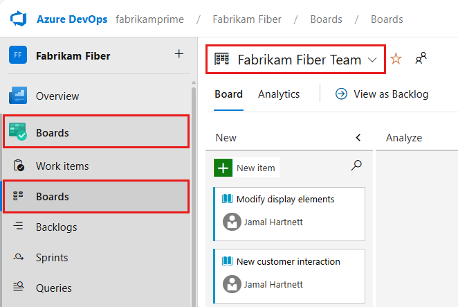 Open board, versions Azure DevOps Server 2019 and on.
