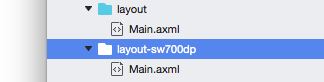 Layout folder for 700 dp screen width