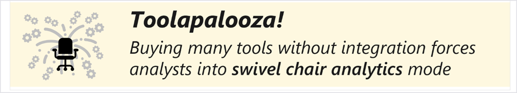 Diagram for SecOps antipattern 'Toolapalooza!'.