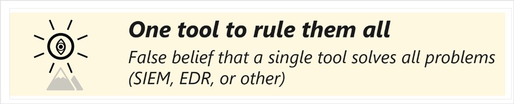 Diagram for SecOps antipattern 'One tool to rule them all'.