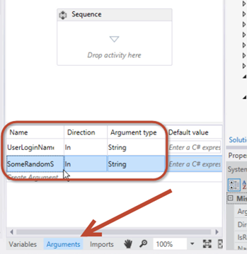 Figure 8. Configuring initiation form arguments