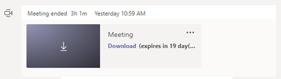 Upload Microsoft Teams Meeting recording.
