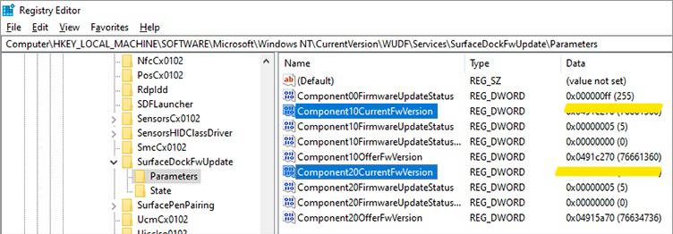 Surface Dock 1 Firmware Update installation process.