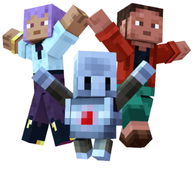 Screenshot of Minecraft characters.