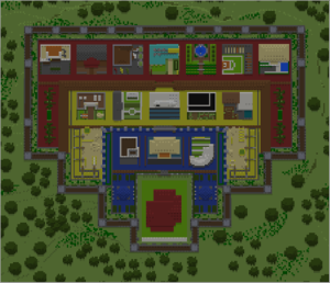 Screenshot of the street map in the Minecraft Education Privacy Prodigy lesson.