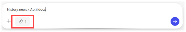 Screenshot showing Copilot paper clip button.
