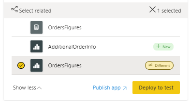 Screenshot of list of iterations to deploy.