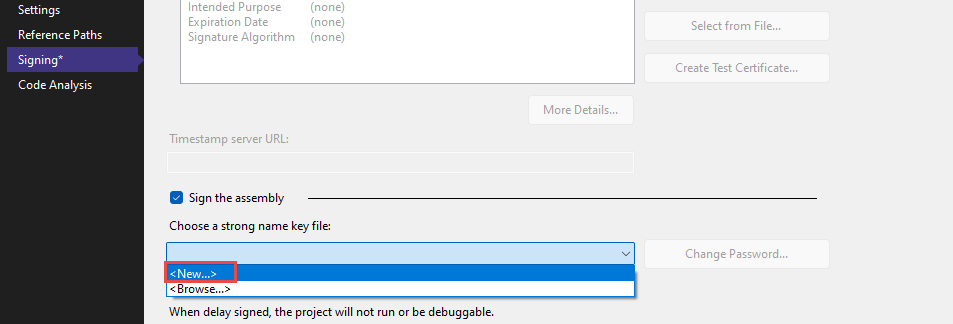 Screenshot of hte new key file.