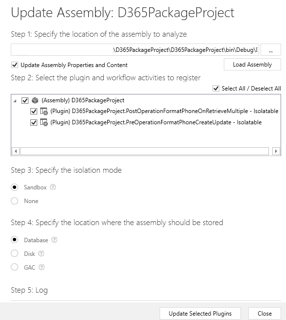 Screenshot of the update selected plugins button.